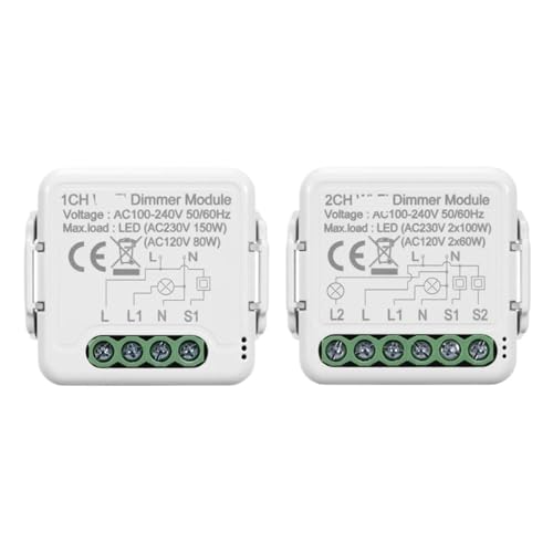 Módulo interruptor atenuador inteligente de 2 vías regulable para domótica 2