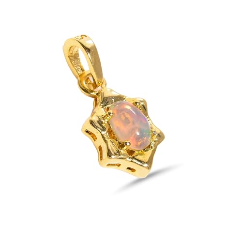 Pendentif en opale éthiopienne et argent 925 fait main Stone House
