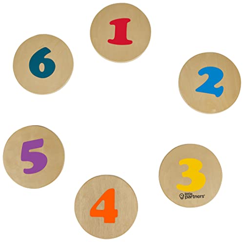 Image of Little Partners Step 'N Learn Wood Stepping Stones for Kids Indoor Play Learn 'N Balance Set (Numbers)