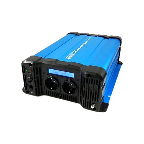 solartronics Spannungswandler FS1500D 12V 1500/3000 Watt Reiner Sinus BLAU m. Display FS Serie LiFePO4 / Lithium, Blei-, Gel oder AGM-Batterie kompatibel Inverter Wechselrichter Cover