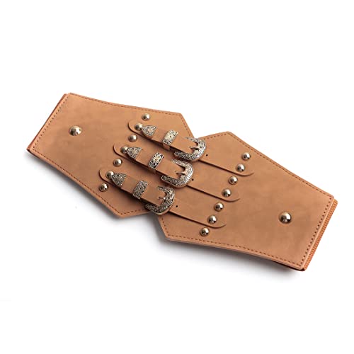 Vintage Classic Wide Belt Elastic Leather Waist Belt