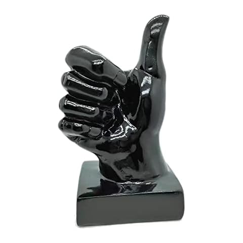 SMRTHMRT Creative Hand Sculpture Decor,Resin Finger Statue Sculpture Home & Office Desk Ornament (Black Thumb) Cover