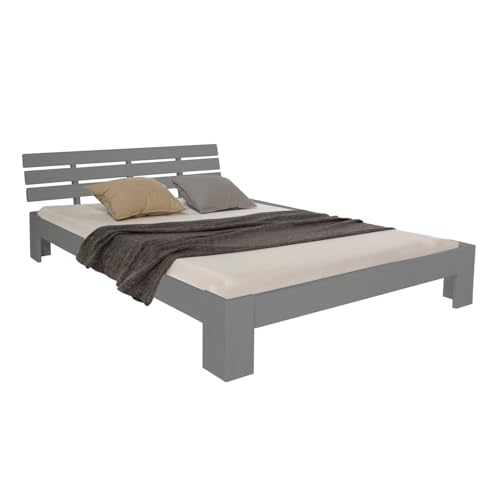 Homestyle4u 2036, Doppelbett Holzbett Futonbett 120x200 Grau Kiefer Bett Bettgestell Massivholz Homestyle4u 2036, Doppelbett Holzbett Futonbett 120x200 Grau Kiefer Bett Bettgestell Massivholz