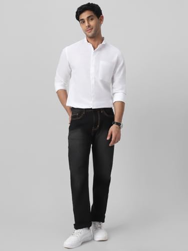 Image of Urbano Fashion Men's Cotton Full Sleeve Regular Fit Casual Solid Shirt with Band Collar