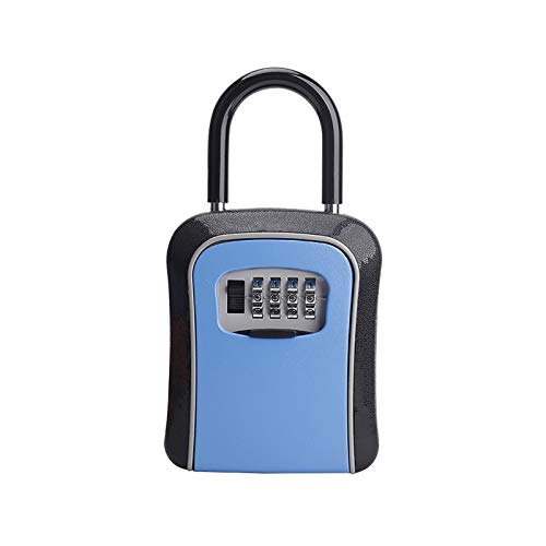 Caja de seguridad de almacenamiento de llaves montada en la pared para decoración del hogar con 6 opciones de color azul, 11,4 x 9,5 x 4,5 cm