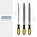 WOTAHI Metal File Set - 3PCS T12 Carbon Steel Files with 8-Inch Double-Sided Teeth in Round, Half-round, and Flat Shapes for Professionals and DIY Woodworking/Metalworking WTH004