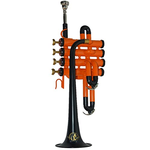 Sound Saga Piccolo Trompette BB Pitch, de qualité supérieure, avec embouchure et étui de transport Orange Cover
