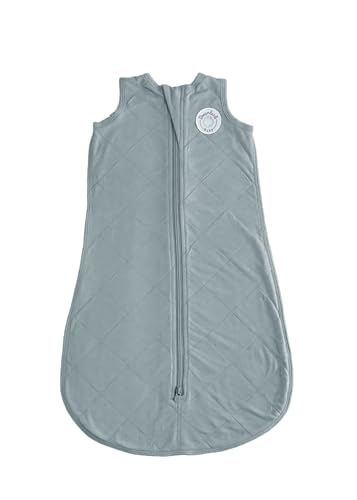 Image of DREAMLAND BABY Viscose Sleep Sack (0-6 Months). Ultra Soft Blanket w/ 2-Way Zipper. 97% Viscose, 3% Spandex (Slate)
