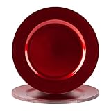 Argon Tableware 6 pièce métallique Chargeur microplaques - Fini métallique - 33cm - Rou...
