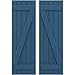 Ekena Millwork ARW102BB518X40HBH Americraft Five 2 Exterior Real Wood Joined Board-n-Batten Shutters w/Z-Bar (Per Pair), 17 1/2"W x 40"H, Sojourn Blue