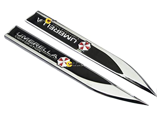 E474 ein Paar Umbrella Emblem Zeichen Badge auto Abziehbild aufkleber 3D seite Car Sticker, Schwarz