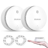 Smoke Alarms for Home, 10-Year Battery, Smoke Alarm, Fire Alarm with Test/Silence Button, Smoke Detector Certificated by TUV Conforms to EN14604 Standard (2pcs)