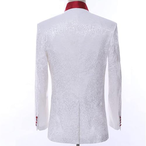 Men's Suits Slim Fit 3 Piece Suits for Men White Premium Floral Blazer Wedding Suits Jacket Vest Pants Men Tuxedo Suits Set2