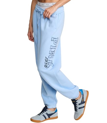 Victoria's Secret Pink Women's Campus Fleece Sweatpants,Blue Dancer, (L)