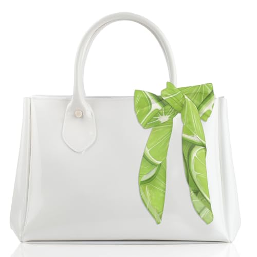 Summer Green Lime Slices Silk Scarf for Women Girls Hair Head Silk Scarf Square Purse Satin Scarves Bandana Wraps 6