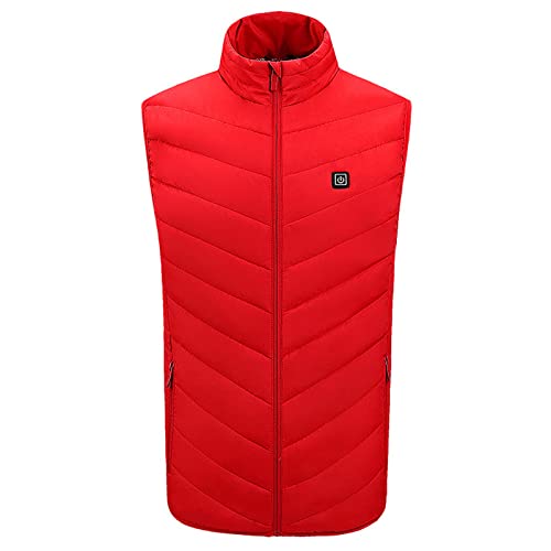 Timpfee Chaleco térmico para mujeres y hombres, carga USB, chaleco cálido ligero para caza, pesca y trabajo al aire libre, rosso, Talla única Cover