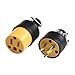 Electrical Replacement Plu Set, 1 Male & 1 Female 3-Prong Heavy Duty Cord Ends, 125VAC/15A Rated, with Galvanized Steel Screw Posts, Rubber Cover for Extension Cords, Power Tools & Appliances
