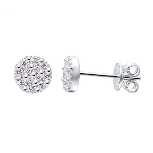 Boucles d'oreilles en métal blanc et moissanite pour un style élégant au quotidien