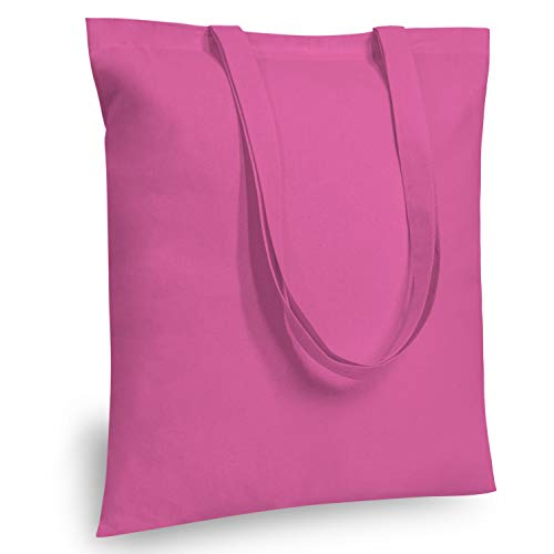 Image of TOPDesign 24-Pack Economical 16 inchx15 inch Pink Cotton Tote Bag, Lightweight Medium Reusable Grocery Shopping Cloth Bags, Suitable for DIY, Advertising, Promotion, Gift, Activity
