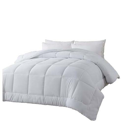 BedTreat Down Alternative Comforter Twin Duvet Insert with Corner Tabs, All Season Quilted Bed Comforter Box-Stitched Lightweight Quilt Twin Comforter White，Machine Washable Microfiber Bedding