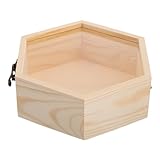 ERINGOGO 松製六角形ガラス蓋ボックス 耐久性装飾用収納ケース ジュエリーや小物整理に 贈り物にも適したヴィンテージ風トレジャーチェスト