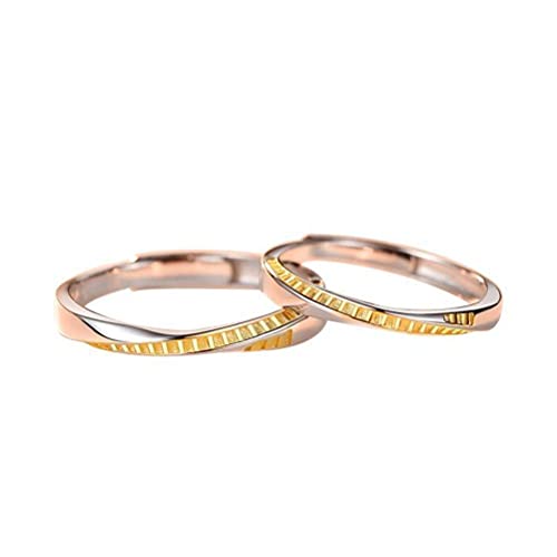 Bague d'amour en argent pour couple avec anneau ouvert réglable
