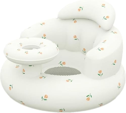 ベビーチェア バスチェア 赤ちゃん お風呂チェア お座り練習 インフレータブル幼児用椅子 ベビーサポートシート 全面保護 背もたれサポート 内蔵エアポンプ 空気入れ簡単 低座面・低重心構造 座りやすい お風呂 食事用 座り練習補助 多用途 出産祝い (A)