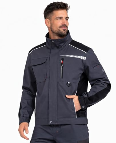 BWOLF Daytona Arbeitsjacke Herren Stretch Arbeitsjacken Herren Arbeitskleidung Männer mit Spandex und vielen Taschen (DE/NL/SE/PL, Alphanumerisch, XL, Regular, Regular, Grau/Schwarz)