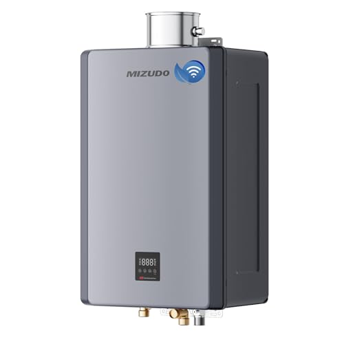 MIZUDO 199K Tankless Water Heater Natural Gas Max 10.3 GPM 199,000 BTU Indoor Direct Vent, WIFI&APP Smart Control Upgrade Constant Temp Output High Efficiency Hot Water Heater, GEN 3
