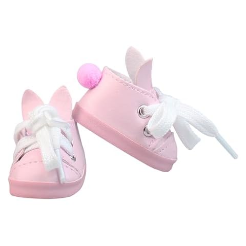 MSYO Cute Doll Shoes for 18 Inch Girl Dolls, Bunny Tennis Shoes Fits for 18 American Dolls, 3 Solid Color are Available, Lace-Up Design, Ideal Doll Accessories Gifts for Granddaughter Cover