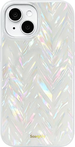 Coque iPhone 15 Plus motif colonne vertébrale Aurora perles MagSafe