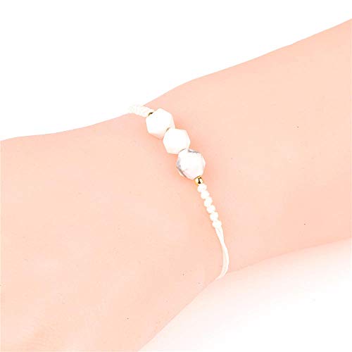 wangzz Nueva Pulsera Tejida Nueva Pulsera Tejida Polígono Granate con Cuentas Americana, A163