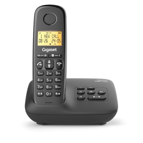 Gigaset Start 120A - Téléphone DECT sans Fil avec répondeur, Blocage d’appels, Écran rétroéclairé de 1,5