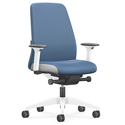 Interstuhl Bürostuhl Every Interior Edition – ergonomischer Schreibtisch- und Gaming-Stuhl – Lordosenstütze für gesünderes Sitzen – vereint gesundes und aktives Sitzen (Blau | Weiß)