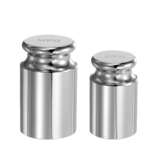 QUARKZMAN Ensemble de 2 Poids d'Étalonnage de 200g et 500g en Acier Chromé de Précision M1 pour Balances Numériques