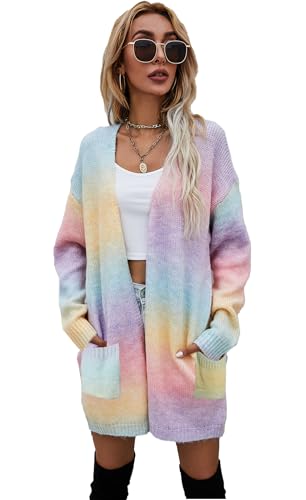 Image of Women's Long Sleeves Open Front Casual Leopard Print Fuzzy Knitted Sweater Cardigan Coat Outwear