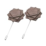 GALPADA 2個木製フラワーラペルピン 男性用スーツ用装飾ピン 花柄ブートニア フォーマル ウェディング アクセサリー 結婚式やパーティーに適したデザイン