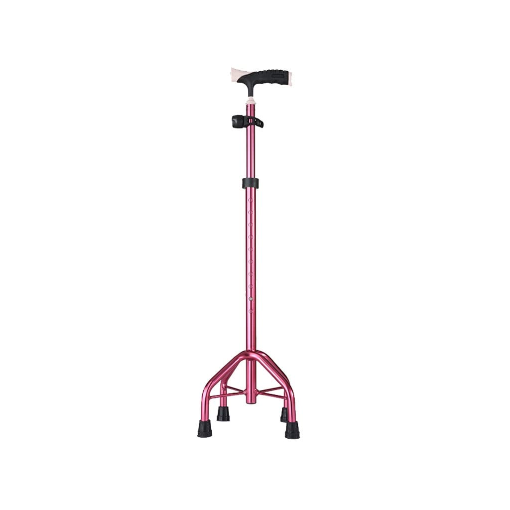 Różka laska laska laska czworonożna laska lekka antypoślizgowa wielofunkcyjna kula dla osób starszych ze złamaniem(Pink)