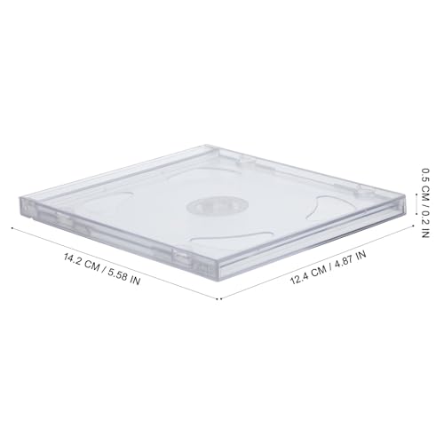 Estuche para guardar CD y DVD de acrílico transparente resistente con capacidad para 2 discos 3