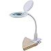 Produktbild SEMPLIX LED Lupen-Tischleuchte mit Tischklemme, 60 weisse LEDs, weiß, Große Echtglas Lupe (127 mm, 3 Dioptrien), 4-fach Dimmbar