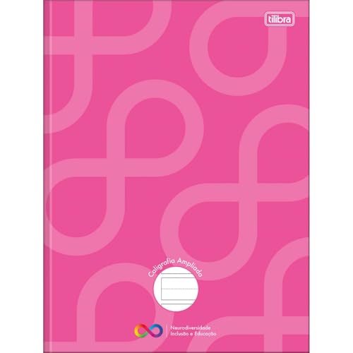 Tilibra - Caderno de Caligrafia Pauta Ampliada Brochura Capa Dura Tilibra Neuro 40 Folhas - Capa Ros