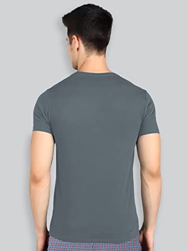 Image of Lux Nitro Men's Solid Modern Fit Round Neck T-Shirt Lead