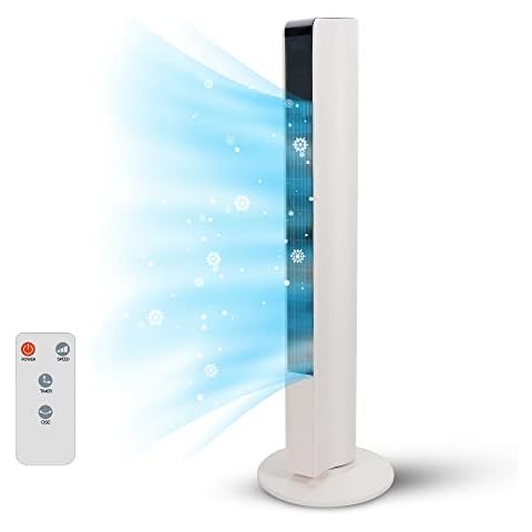 Empire 83cm Tower Fan with LED Display, Remote Control Fan for Bedroom with Timer Function, 45W Cooling Fan with 3 Speeds, Perfect 45° Oscillating Fan for Home, Living Room & Office Cover