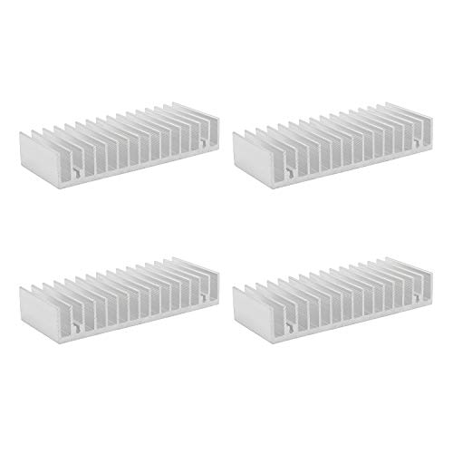 Unxuey White Tone Aluminium Radiator Heatsinks Cooler Fin Aluminum Heat Sink for Power Amplifier Transistor 40mm x 100mm x 18mm (Pack of 4) Unxuey White Tone Aluminium Radiator Heatsinks Cooler Fin Aluminum Heat Sink for Power Amplifier Transistor 40mm x 100mm x 18mm (Pack of 4)