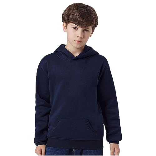 Boys' Long Sleeve Hooded Sweatshirt - Warm Thin Fleece Casual Hoodies Fall Winter Comfy Pullover for Kids 2-7 Years2