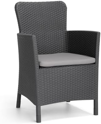 Allibert Balcony Furniture Set Miami 5 Piece Graphite Patio Table Chair 223815