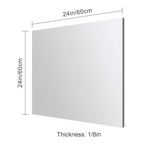 Image of Silver Mirror Acrylic Sheet - 24x24 inches, 2 Pieces | 1 /8 inch Thick Durable Reflective Acrylic Board for Home Decor (60x60 cm)