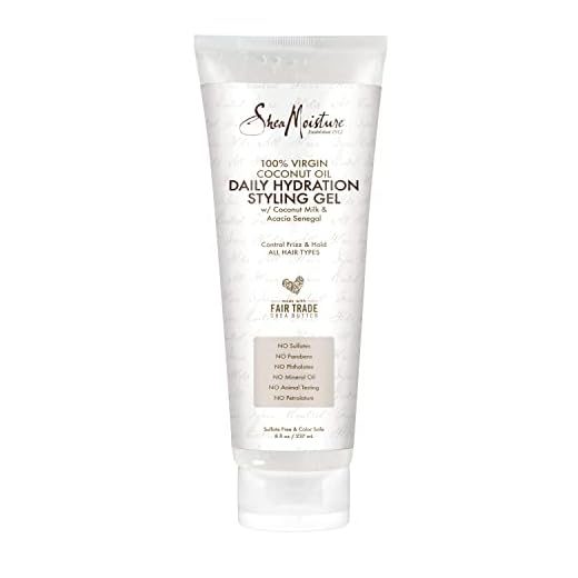 SHEA MOISTURE 100 Percent Virgin Coconut Oil Daily Hydration Styling Gel for Unisex, 8 Ounce (Packaging may vary)
