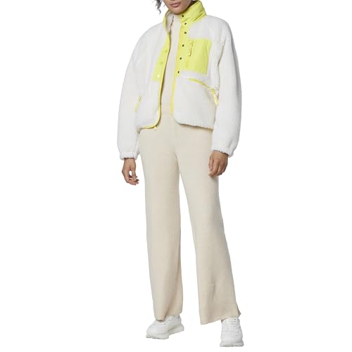 Andrew Marc Women's Mixed Sherpa Zip Front Jacket