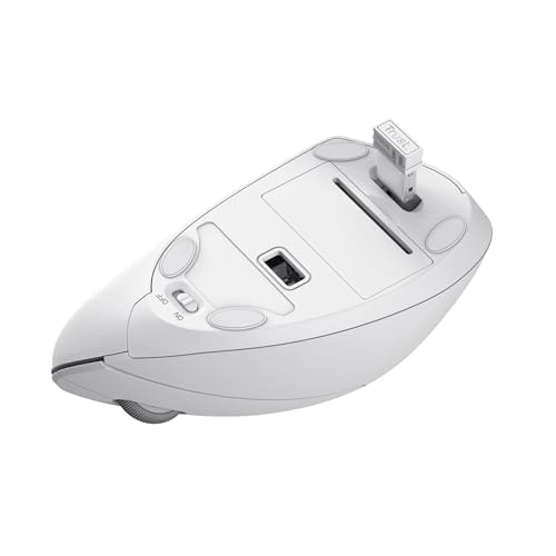 Verto Mouse Verticale Wireless, Mouse Ergonomico senza Filo, Ridurre la Tensione del Braccio e del Polso, 800-1600 DPI, 6 Pulsanti, PC, Computer, Portatile, Mac, Batterie Incluse - Bianco - Mouse gaming - Immagine 13